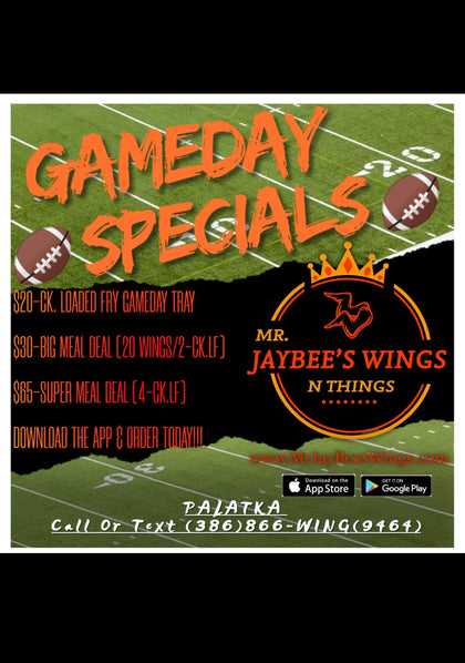 GAMEDAY SPECIALS AVAILABLE EVERY GAMEDAY